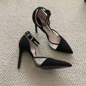 Zara Basic Black Pointed Toe Shoes High Heel Size 38 Like New